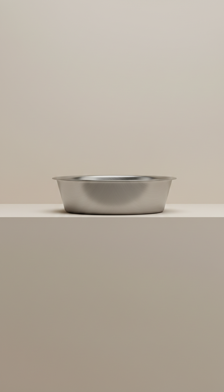 Brushed Metal Pet Food Bowl