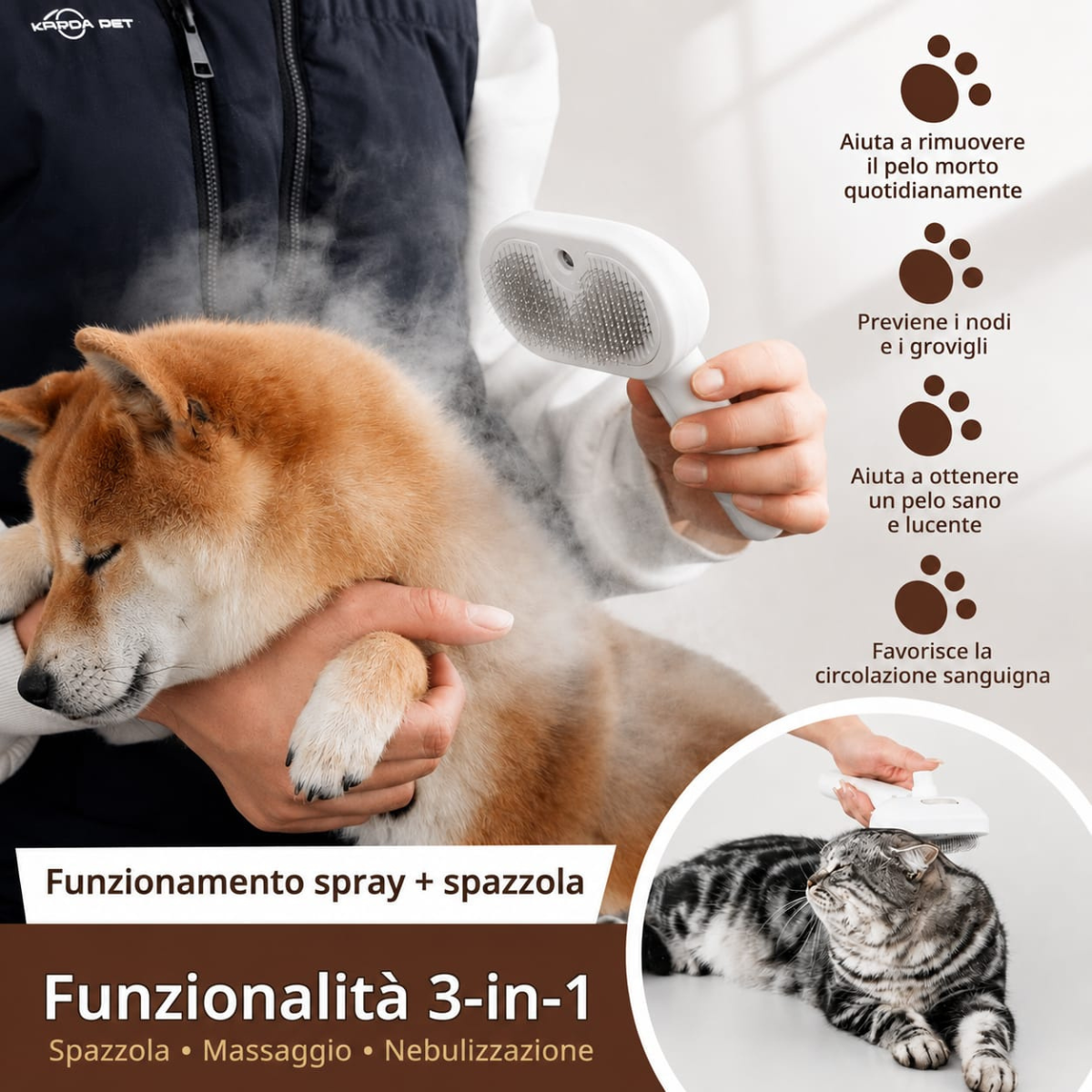 Zampine_Spazzola animali elettrica