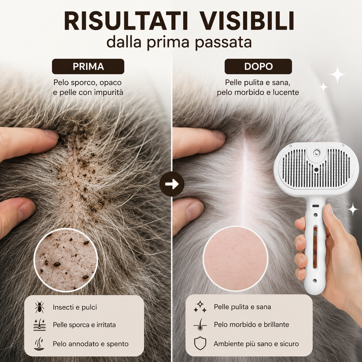 Zampine_Spazzola animali elettrica